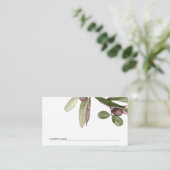 RETRO RUSTIC OLIVE WATERVERF FOLIAGE WEDDING PLAATSKAARTJE (Staand voorkant)