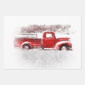  Retro Rustic Red Boerderij Truck Inpakpapier Vel (Voorkant)