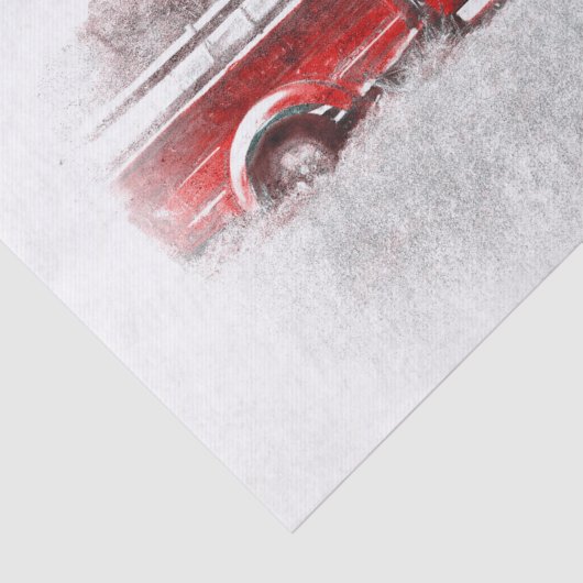  Retro Rustic Red Boerderij Truck Tissuepapier (Detail)