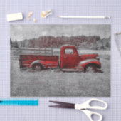  Retro Rustic Red Grey Boerderij Truck Tissuepapier (Craft)