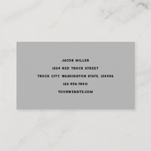  Retro Rustic Red Grey Boerderij Truck Visitekaartje (Achterkant)