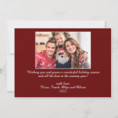 Retro Rustic Red Truck met kerstfeestjes Feestdagenkaart (Achterkant)