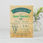 Retro Rustic St Patricks day Party Kaart (Staand voorkant)