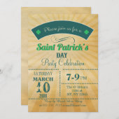 Retro Rustic St Patricks day Party Kaart (Voorkant / Achterkant)