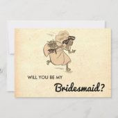 Retro Rustic Stylish Chic Bridesmaid Card Kaart (Voorkant)