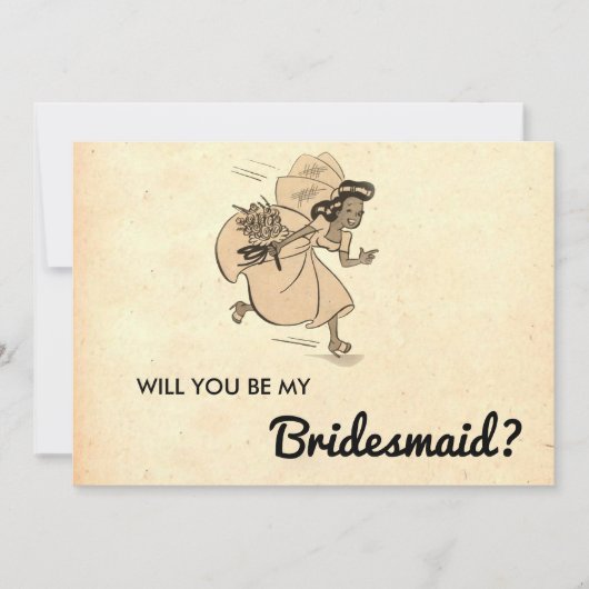  Retro Rustic Stylish Chic Bridesmaid Card Kaart (Voorkant)