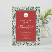 Retro rustiek holly rood groen business logo naam feestdagenkaart (Staand voorkant)