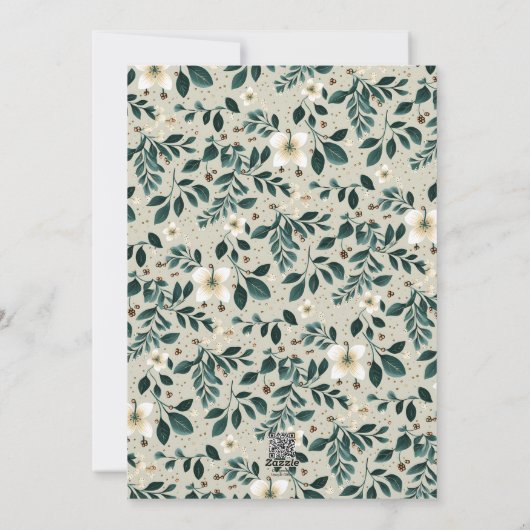 Retro rustiek holly rood groen business logo naam feestdagenkaart (Achterkant)