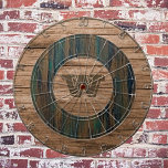 Retro Rustiek Monogrammed Hout Dartbord<br><div class="desc">Transformeer je speelkamer in een nostalgische retraite met WizCraft's Retro Rustic Wood Dartboard. Elk stuk combineert een houten esthetiek met moderne ontwerpelementen, zodat u het kunt personaliseren met uw unieke monogram. Dit dartboard is niet zomaar een spel; het is een middelpunt dat uw smaak weerspiegelt voor tijdloze stijl en persoonlijke...</div>