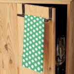 Retro  Rustiek Wit Polka Dots Zee Groen Theedoek<br><div class="desc">Custom Elegant Classic Rustieke Witte Polka Dots Sjabloon Schattigee Keuken & Eten / Tafel & Keukenlinnen / Retro /  Zee Groene Keukenhanddoek.</div>
