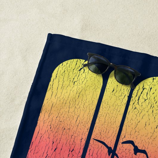 Retro Rustieke Aloha Palm Beach House Vakantie Strandlaken (In situ)