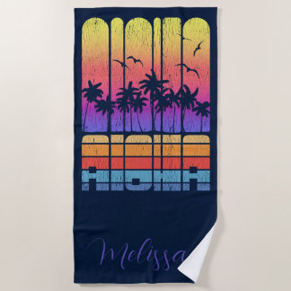 Retro Rustieke Aloha Palm Beach House Vakantie Strandlaken