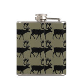 Retro rustieke Elk eland hertenpatroon Heupfles (Achterkant)