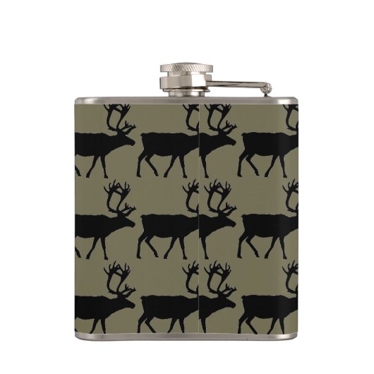 Retro rustieke Elk eland hertenpatroon Heupfles (Achterkant)