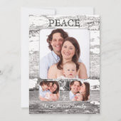 Retro Rustieke Houten Kerstmis Fotokaart Feestdagenkaart (Voorkant)