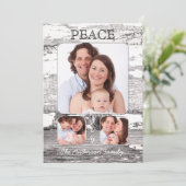 Retro Rustieke Houten Kerstmis Fotokaart Feestdagenkaart (Staand voorkant)