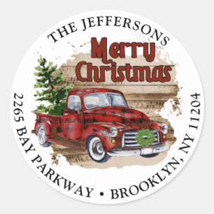 Retro rustieke kerst retour adres label