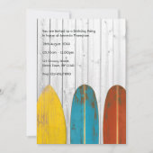 Retro Rustieke Surfer Beach Verjaardagsfeestje Kaart (Voorkant)