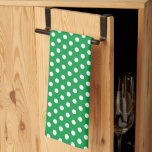 Retro Rustieke Witte Polka Dots Kelly Groen Theedoek<br><div class="desc">Custom Elegant Classic Rustieke Witte Polka Dots Sjabloon Schattigee Keuken & Eten / Tafel & Keukenlinnen / Retro /  Kelly Groene Keukenhanddoek.</div>