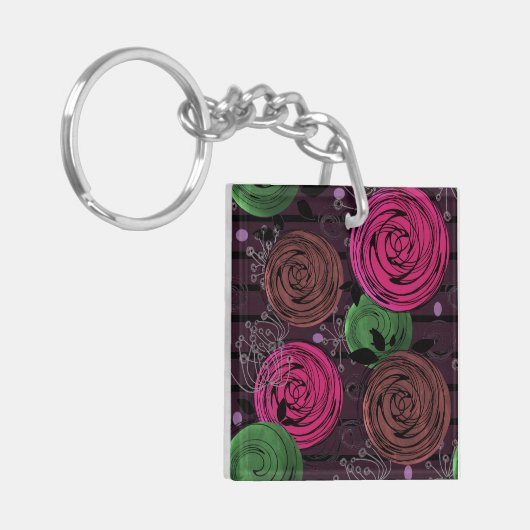 Retro-, rustig-, folk- sleutelhanger (Voorkant Links)