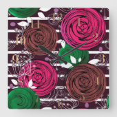 Retro-, rustig-, folk- vierkante klok (Voorkant)