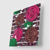 Retro-, rustig-, folk- vierkante klok (Hoek)