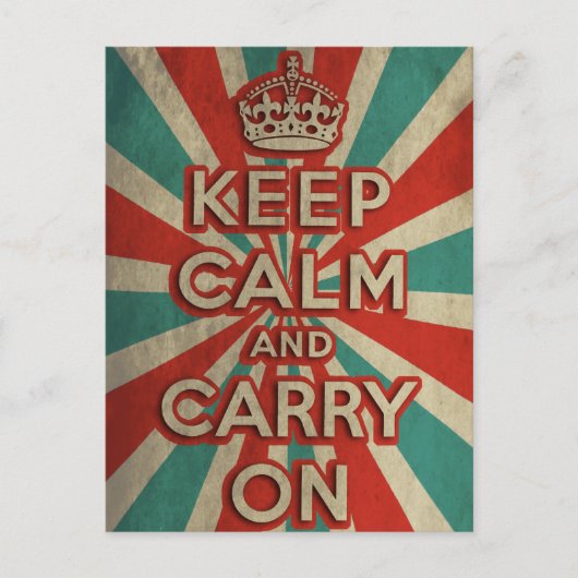 Retro rustig houden en doorgaan briefkaart (Voorkant)