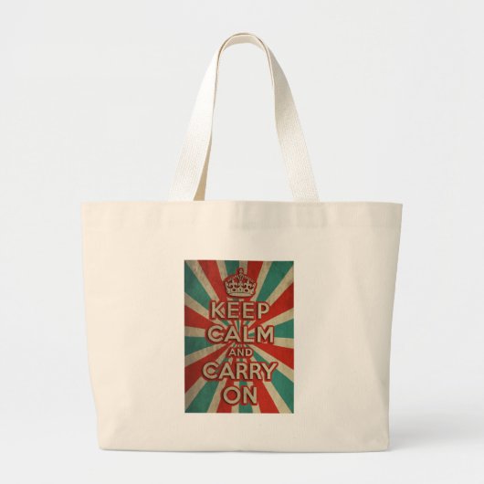 Retro rustig houden en doorgaan grote tote bag (Voorkant)
