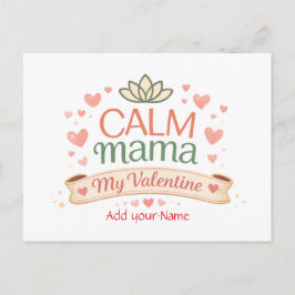 Retro Rustige Mama Mijn Valentijn Lotus Harten  Feestdagenkaart
