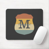 retro rustige naam initialen gepersonaliseerd muismat (Met muis)