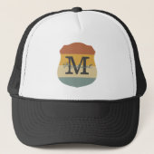  retro rustige naam initialen gepersonaliseerd trucker pet (Voorkant)