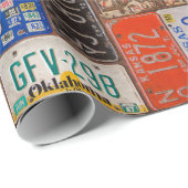 Retro Rusty oude licentie borden Cadeaupapier (Rol Hoek)