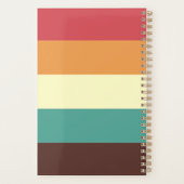 Retro Rusty Red Cream Brown Stripe 2026 Name Planner (Achterkant)