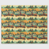 Retro RV Camper Camping thema Cadeaupapier (Vlak)