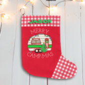Retro RV Camper | Camping thema gepersonaliseerd Grote Kerstsok