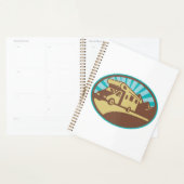 Retro RV Campervan Bergavontuur Vintage Zon Planner (Display)