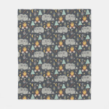 Retro RV Camping Fleece Blanket