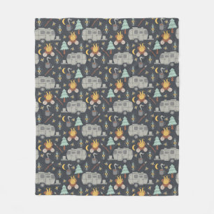 Retro RV Camping Fleece Blanket Deken