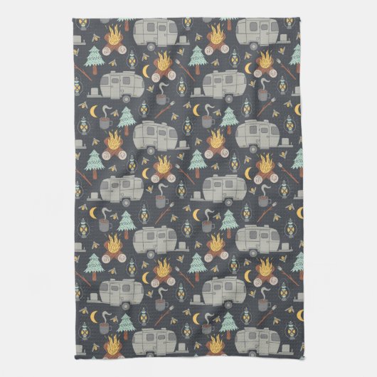 Retro RV-camping Theedoek (Verticaal)