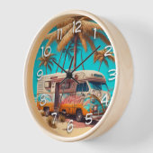 Retro RV en palmbomen (Hoek)