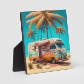 Retro RV en palmbomen Fotoplaat (Voorkant)