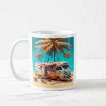 Retro RV en palmbomen