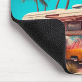 Retro RV en palmbomen Muismat (Hoek)