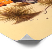 Retro RV en palmbomen Poster (Hoek)