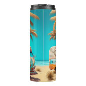 Retro RV en palmbomen Thermosbeker (Achterkant)