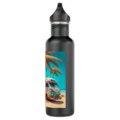 Retro RV en palmbomen Waterfles (Rechts)