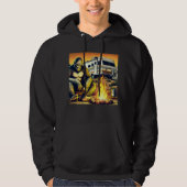 Retro RV Sasquatch Camping Hoodie (Voorkant)