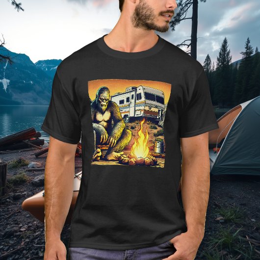 Retro RV Sasquatch Camping T-shirt