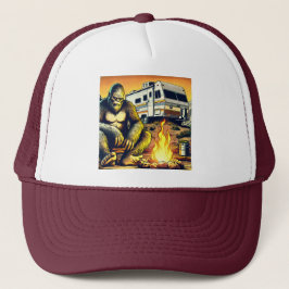 Retro RV Sasquatch Camping Trucker Pet