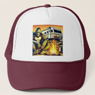 Retro RV Sasquatch Camping Trucker Pet